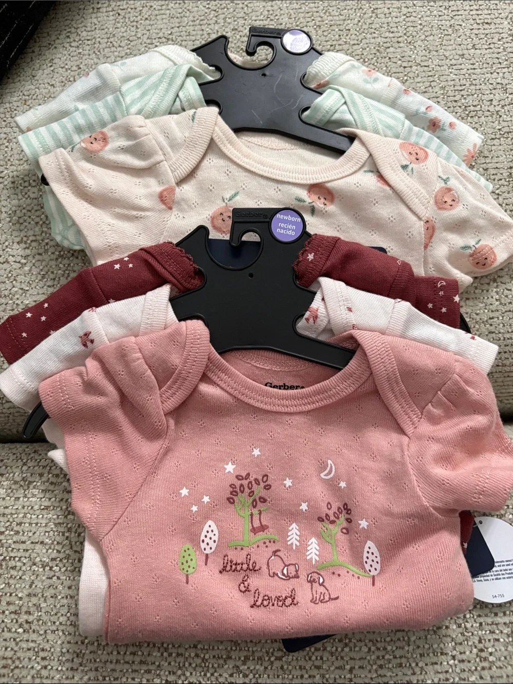 NWT 6 Gerber Baby Girls Onesies NB and  1-3 pack Carters Onesies 3m